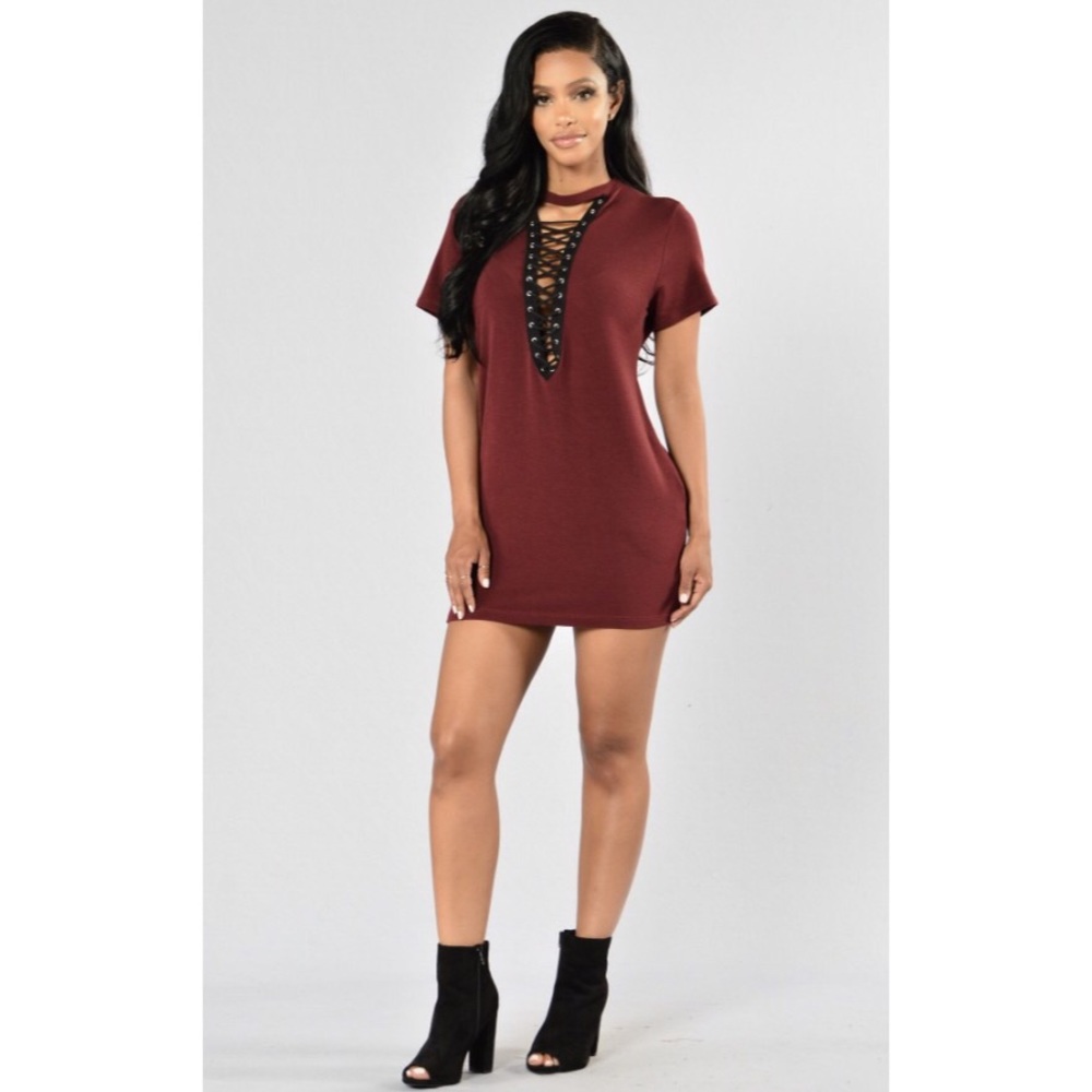 FASHIONNOVA MAROON TUNIC SIZE M